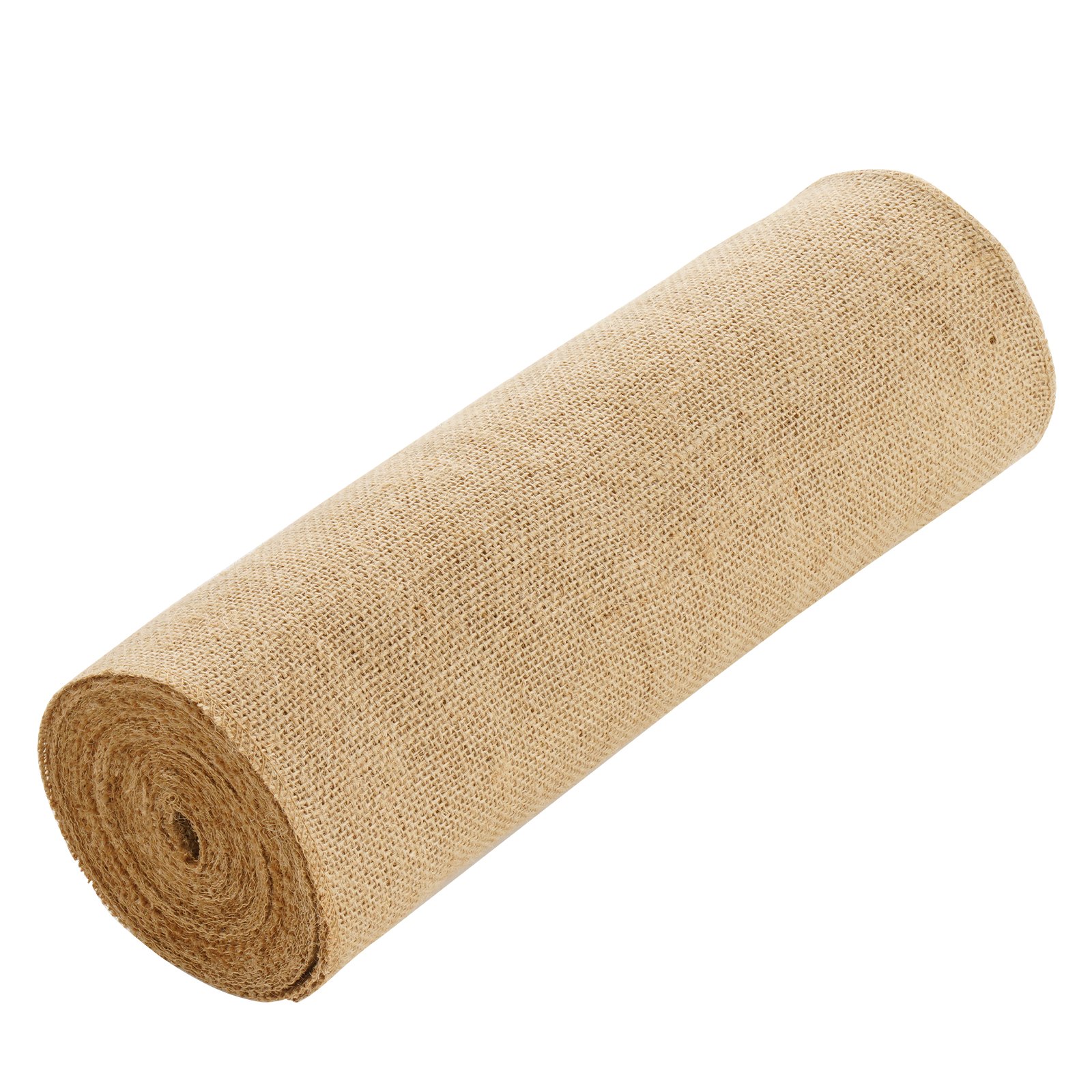 VEVOR Rollo de Tela de Arpillera de 355 mm x 9,1 m, 45 x 45 Rollos de Tela de Arpillera Natural de Alta Densidad de ancho, Rollo de Tela de Yute para Envolver Árboles, Decoración, Manualidades