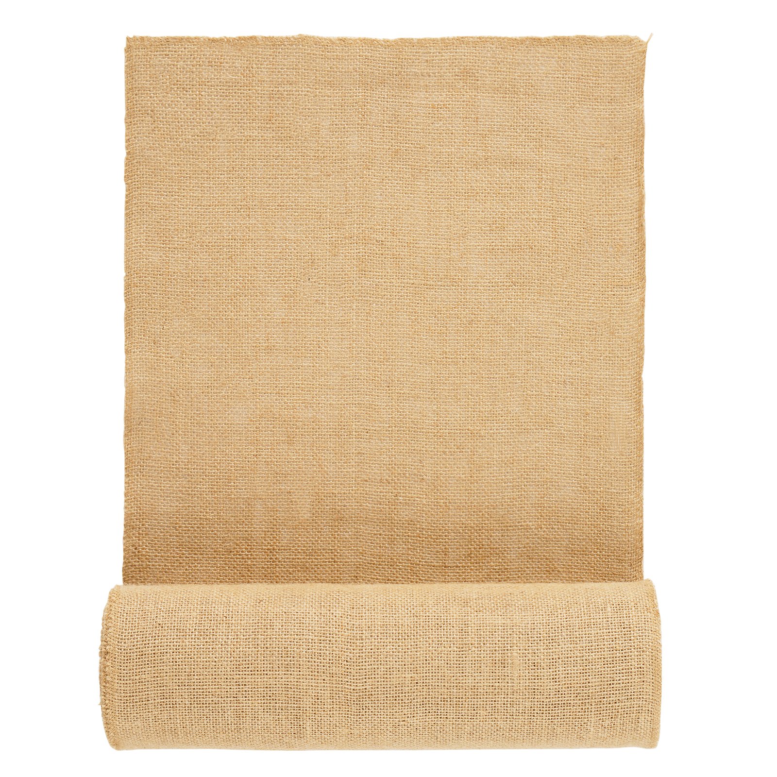 VEVOR Rollo de Tela de Arpillera de 355 mm x 9,1 m, 45 x 45 Rollos de Tela de Arpillera Natural de Alta Densidad de ancho, Rollo de Tela de Yute para Envolver Árboles, Decoración, Manualidades