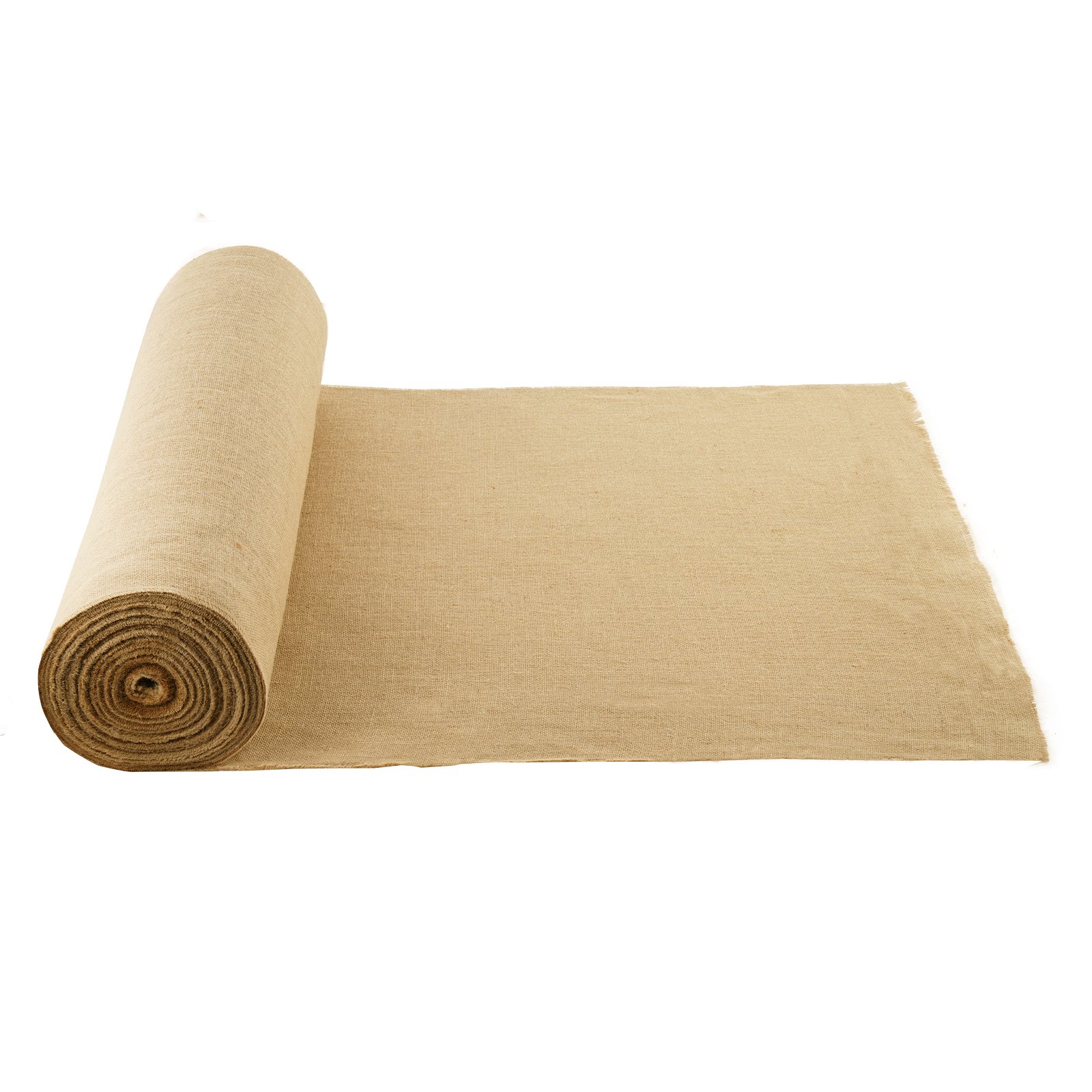 VEVOR Rollo de Tela de Arpillera de 914 mm x 45,7 m, 45 x 45 Rollos de Tela de Arpillera Natural de Alta Densidad de ancho, Rollo de Tela de Yute para Envolver Árboles, Decoración, Manualidades