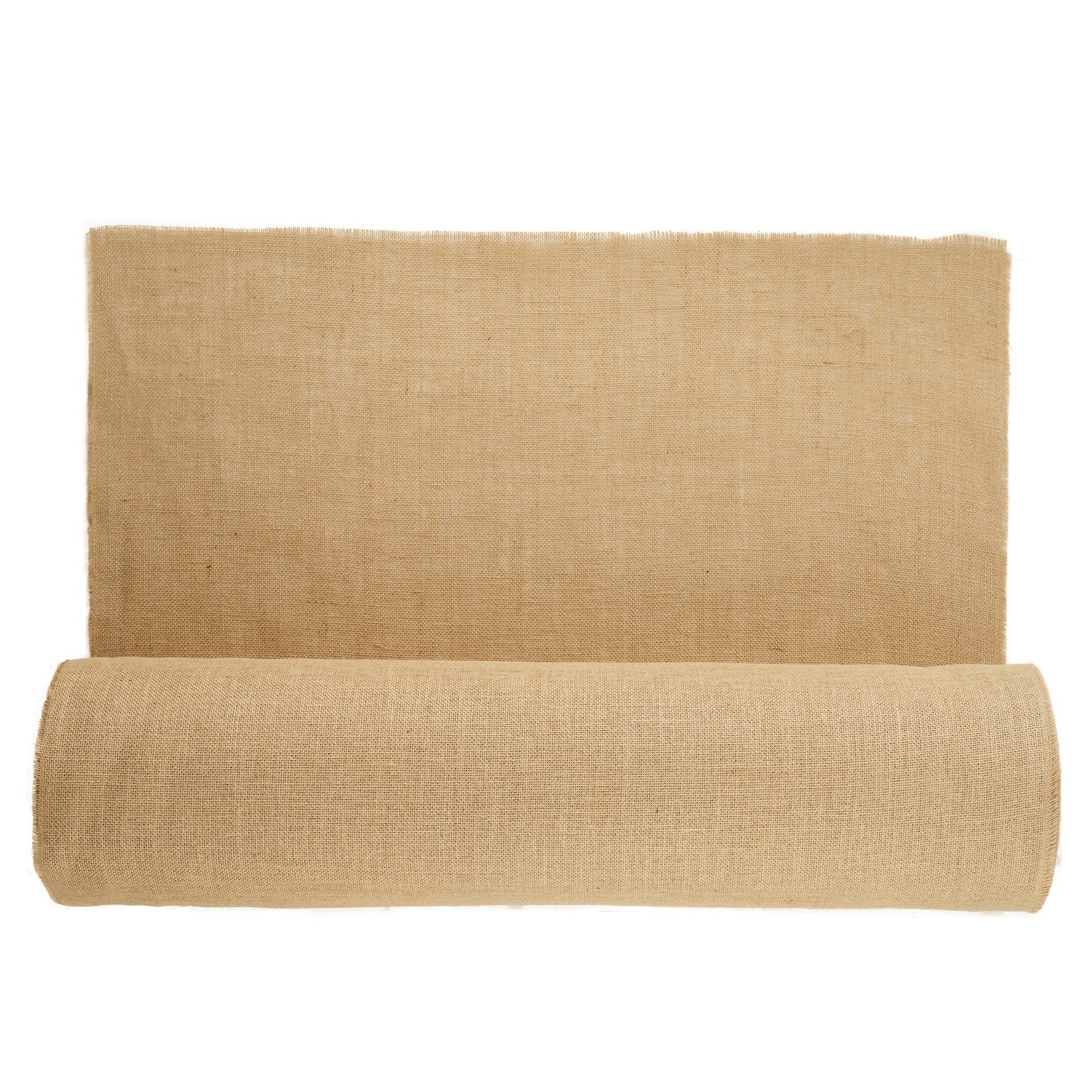 VEVOR Rollo de Tela de Arpillera de 914 mm x 45,7 m, 45 x 45 Rollos de Tela de Arpillera Natural de Alta Densidad de ancho, Rollo de Tela de Yute para Envolver Árboles, Decoración, Manualidades