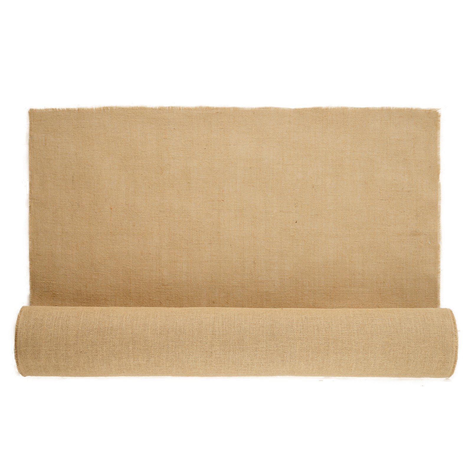 VEVOR Rollo de Tela de Arpillera de 1016 mm x 22,86 m, 50 x 50 Rollos de Tela de Arpillera Natural de Alta Densidad de ancho, Rollo de Tela de Yute para Envolver Árboles, Decoración, Manualidades