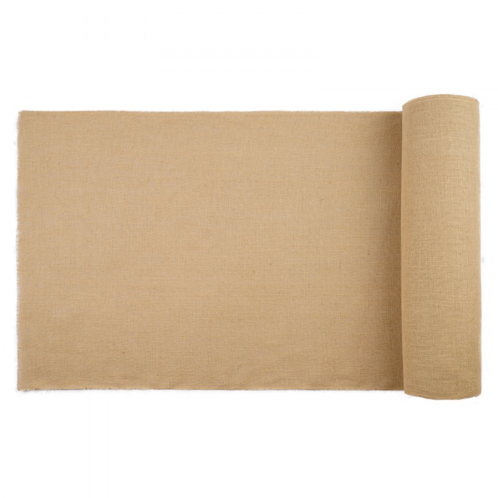 VEVOR Rollo de Tela de Arpillera de 1016 mm x 45,7 m, 45x 45 Rollos de Tela de Arpillera Natural de Alta Densidad de ancho, Rollo de Tela de Yute para Envolver Árboles, Decoración, Manualidades