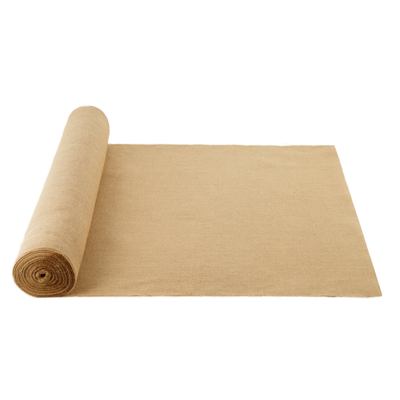 VEVOR Rollo de Tela de Arpillera de 1016 mm x 45,7 m, 45x 45 Rollos de Tela de Arpillera Natural de Alta Densidad de ancho, Rollo de Tela de Yute para Envolver Árboles, Decoración, Manualidades