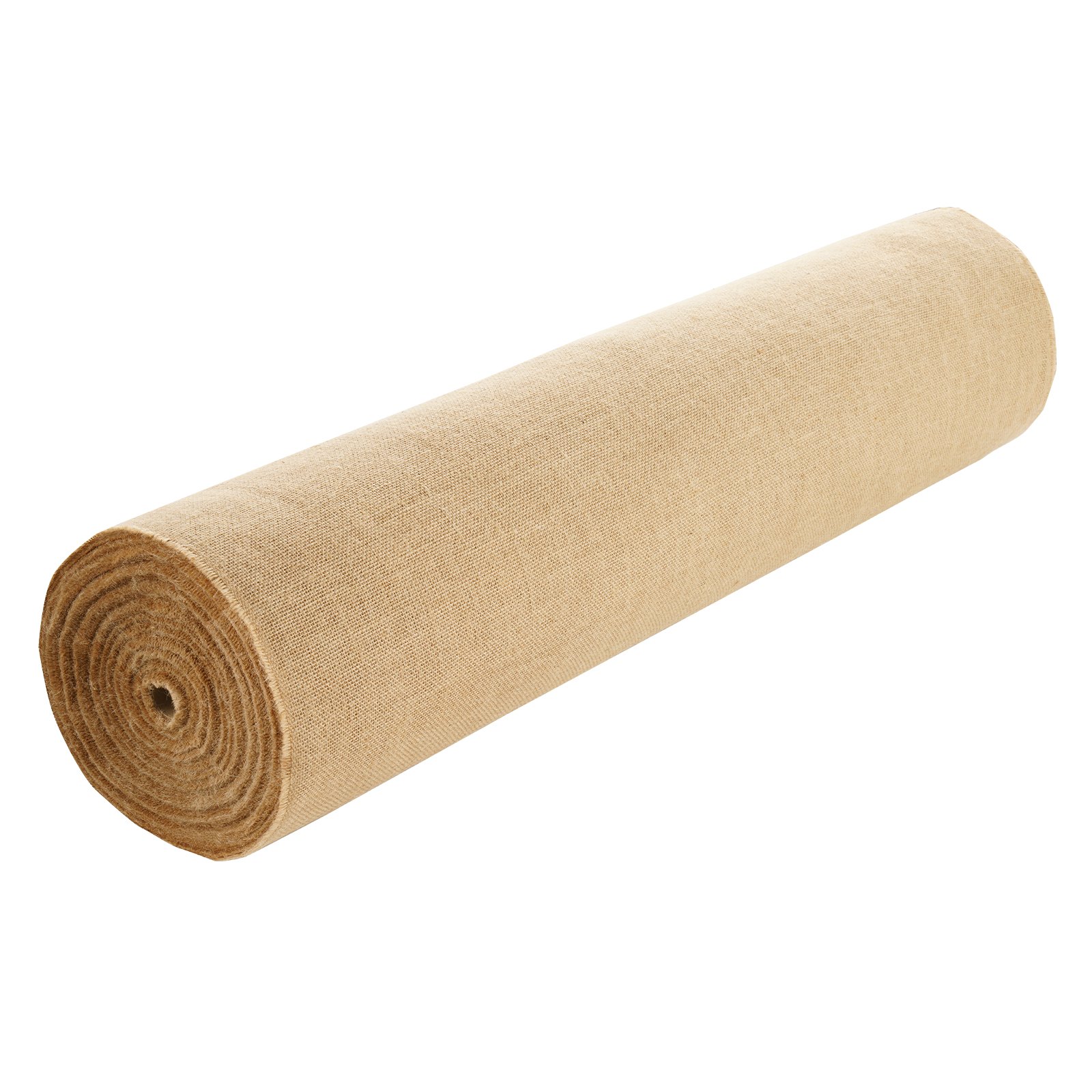 VEVOR Rollo de Tela de Arpillera de 1016 mm x 45,7 m, 45x 45 Rollos de Tela de Arpillera Natural de Alta Densidad de ancho, Rollo de Tela de Yute para Envolver Árboles, Decoración, Manualidades