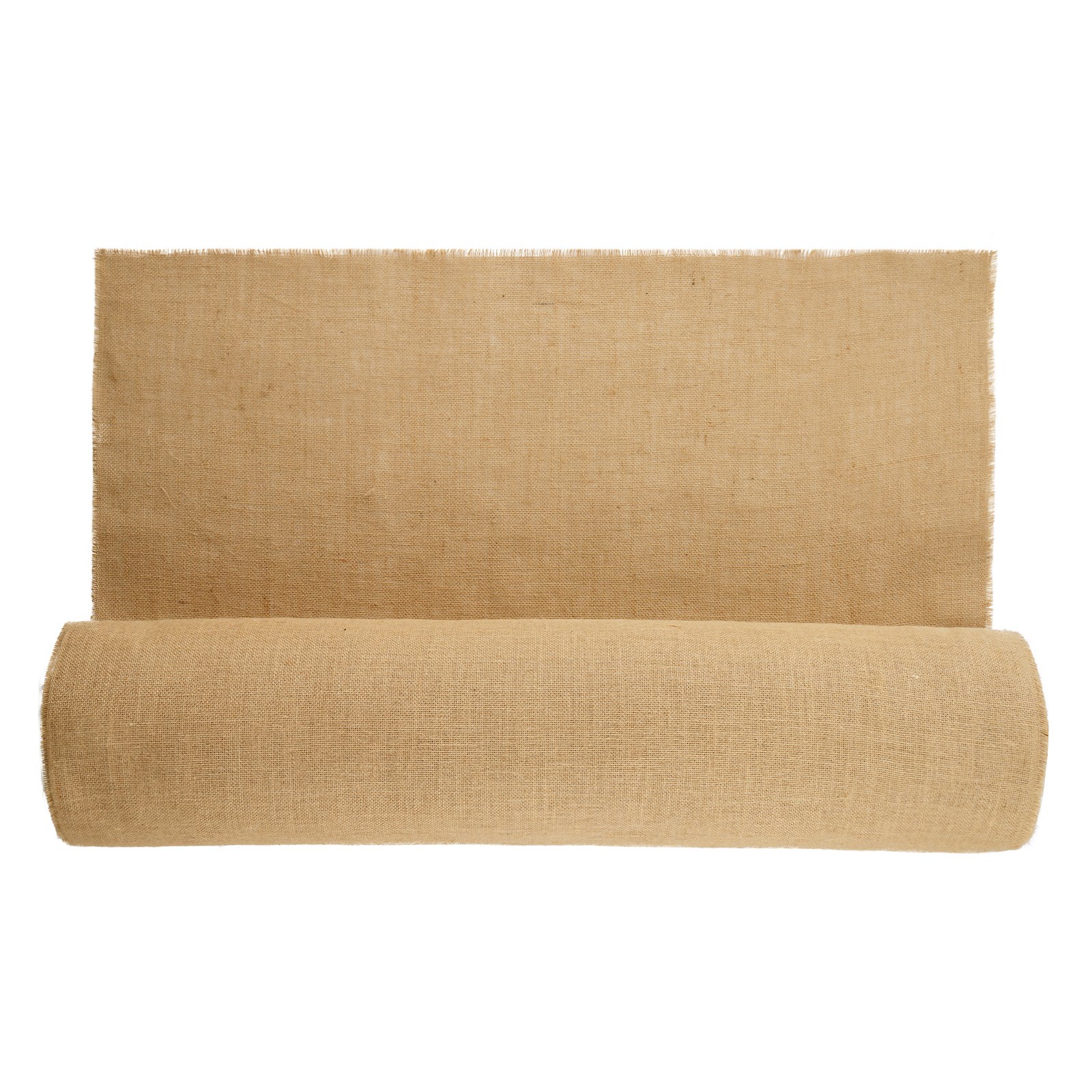 VEVOR Rollo de Tela de Arpillera de 1016 mm x 45,7 m, 45x 45 Rollos de Tela de Arpillera Natural de Alta Densidad de ancho, Rollo de Tela de Yute para Envolver Árboles, Decoración, Manualidades