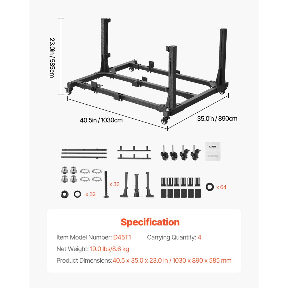 VEVOR Carrito de Almacenamiento para Puerta de Jeep con Cojín de Goma Engrosado Resistente Soporte de Almacenamiento para 4 Puertas de Coche Compatible con Jeep Wrangler JK JKU JL Gladiator
