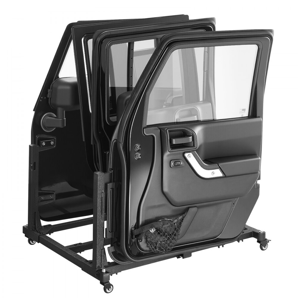 VEVOR Carrito de Almacenamiento para Puerta de Jeep con Cojín de Goma Engrosado Resistente Soporte de Almacenamiento para 4 Puertas de Coche Compatible con Jeep Wrangler JK JKU JL Gladiator