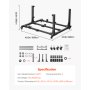 VEVOR Carrito de Almacenamiento para Puerta de Jeep con Cojín de Goma Engrosado Resistente Soporte de Almacenamiento para 4 Puertas de Coche Compatible con Jeep Wrangler JK JKU JL Gladiator