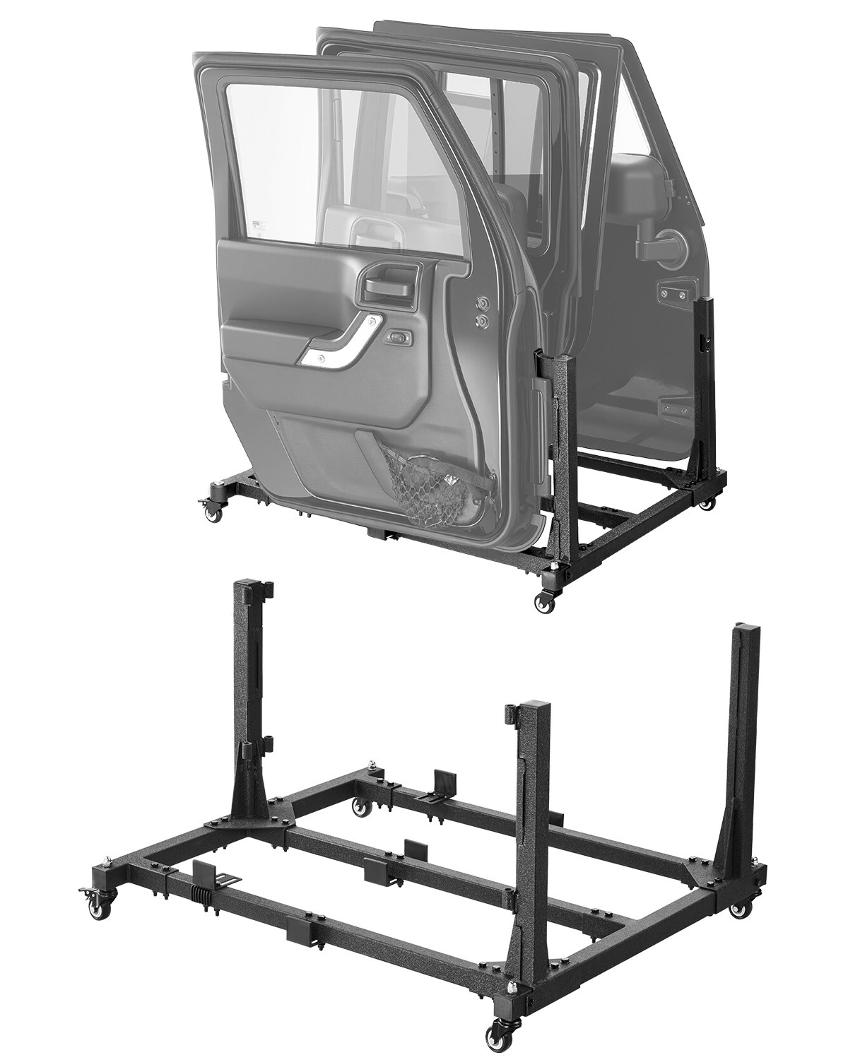 VEVOR Carrito de Almacenamiento para Puerta de Jeep con Cojín de Goma Engrosado Resistente Soporte de Almacenamiento para 4 Puertas de Coche Compatible con Jeep Wrangler JK JKU JL Gladiator