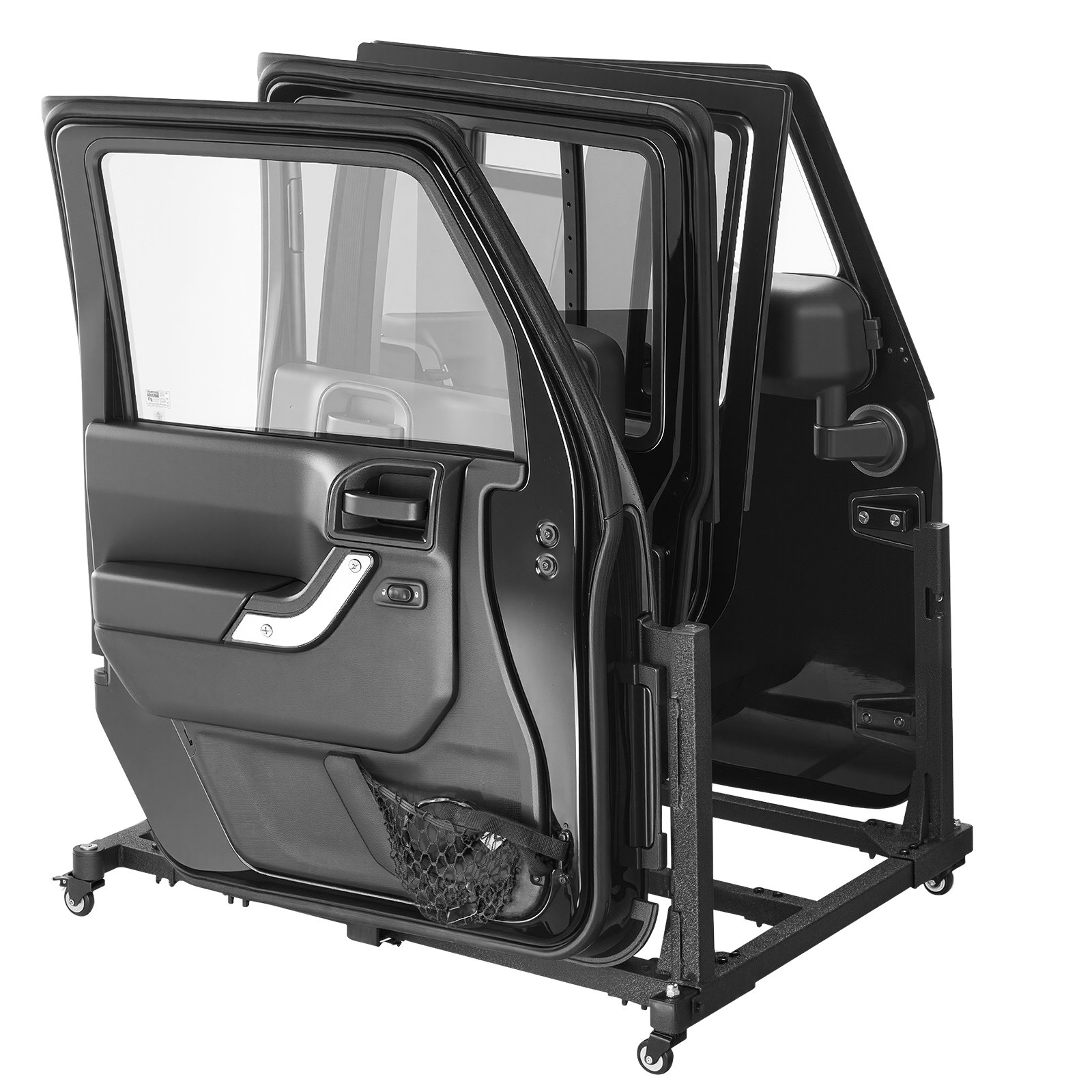 VEVOR Carrito de Almacenamiento para Puerta de Jeep con Cojín de Goma Engrosado Resistente Soporte de Almacenamiento para 4 Puertas de Coche Compatible con Jeep Wrangler JK JKU JL Gladiator