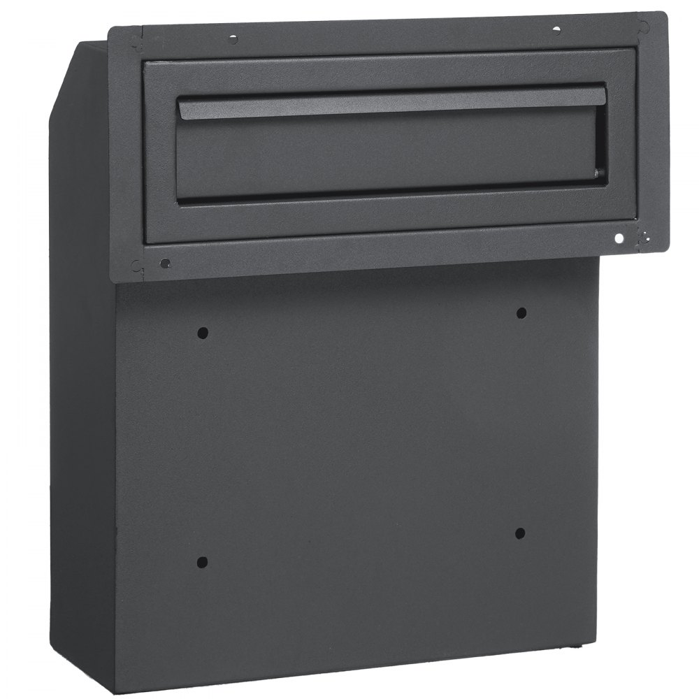 VEVOR Built-in Door Mailbox, 305 x 155 x 360 mm, Mailbox for Door Feedthrough, 43 mm, Robust Steel, Combination Lock for Letters and Keys, Home, Office, Dark Grey