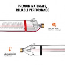 VEVOR 100W 1450mm Tubo Láser CO2 para Corte por Láser de Vidrio de Borosilicato