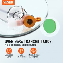 VEVOR Tubo Láser de CO2 50 W Tubo de Grabado Láser Longitud de 850 mm Diámetro 50 mm Alta Transmitancia Pieza de Repuesto Duradera para Máquinas de Grabado Marcado Láser Corte Tela de Cuero Acrílico