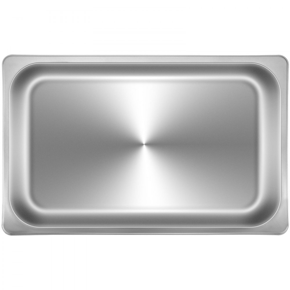 VEVOR 6 Bandejas Rectangulares de Acero Inoxidable, Tamaño 50 x 30 x 5 CM, Unidad Bandeja Honda Rectangular para Servir, Bandeja Profunda Rectangular, Bandeja de Acero Inoxidable para Arroz al Vapor