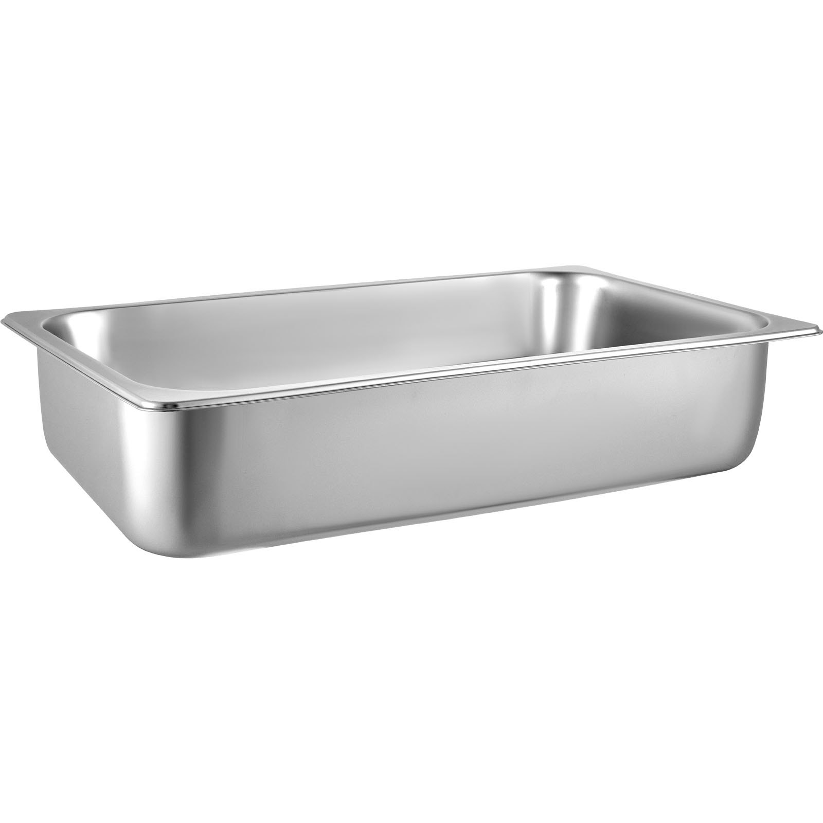 VEVOR Bandeja Rectangular de Acero Inoxidable, 50 x 30 x 15 CM, 6 Unidades Bandeja Honda Rectangular para Servir, Bandeja Profunda para Horno, Bandeja de Acero Inoxidable, Bandeja para Arroz al Vapor