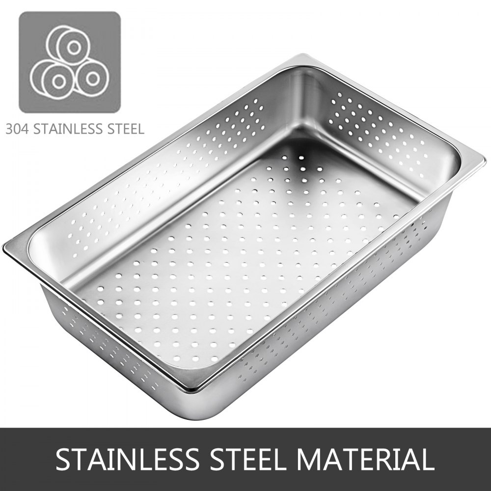 6pcs Bandeja De Horno De Vapor Acero Inoxidable 304 4'' Profundidad Restaurante