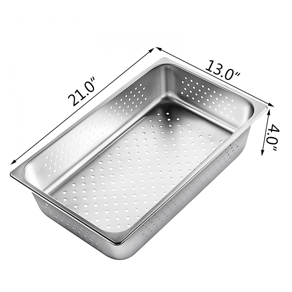 6pcs Bandeja De Horno De Vapor Acero Inoxidable 304 4'' Profundidad Restaurante