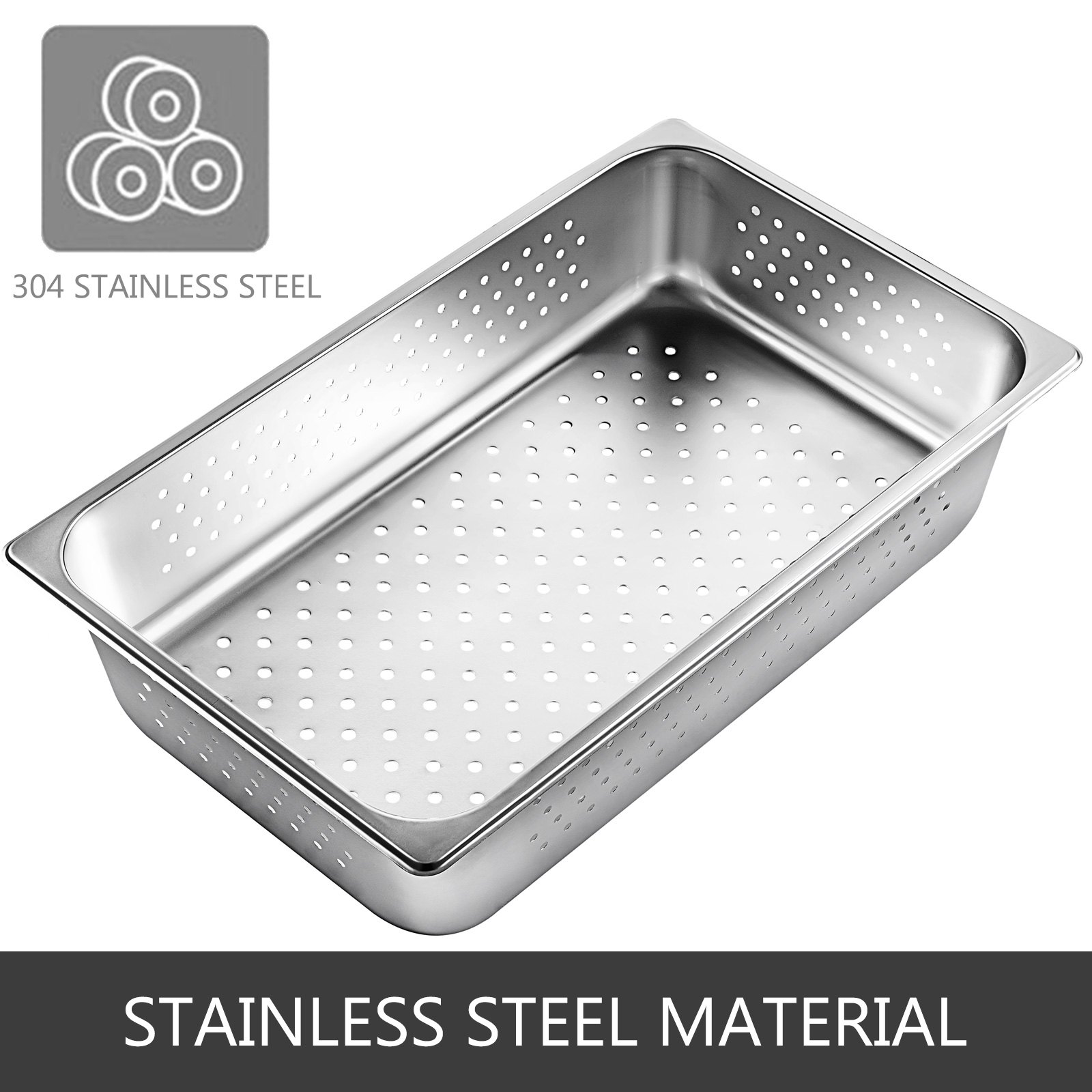 6pcs Bandeja De Horno De Vapor Acero Inoxidable 304 4'' Profundidad Restaurante