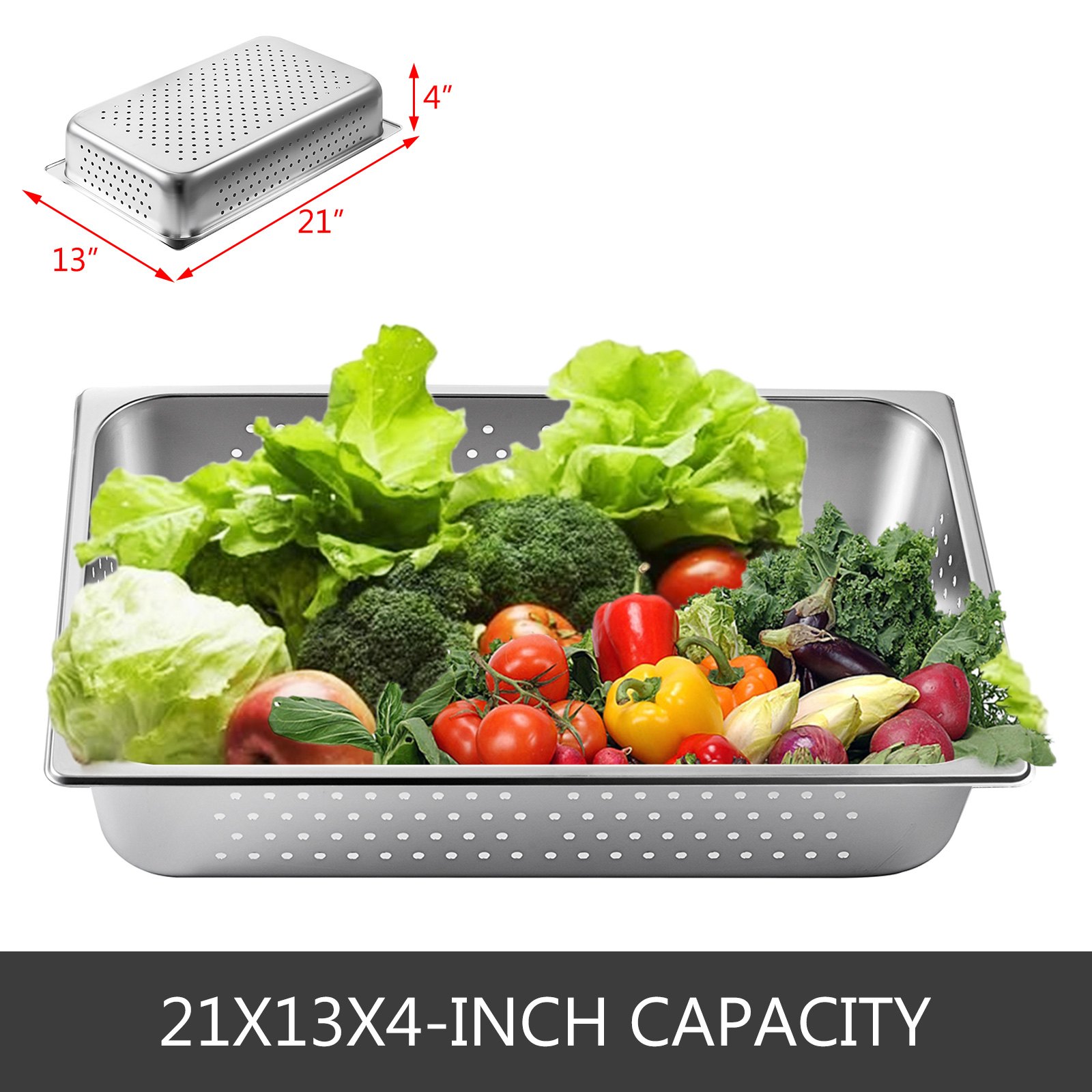 6pcs Bandeja De Horno De Vapor Acero Inoxidable 304 4'' Profundidad Restaurante