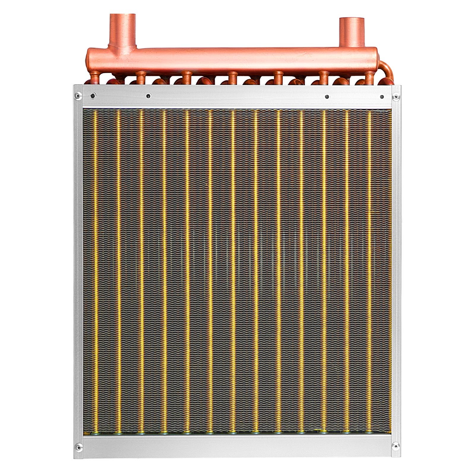 VEVOR Serpentín de Intercambio de Calor de 356 x 356 mm, Intercambiador de Calor Aire-Agua con Aletas de Aluminio y Tubos de Cobre, Capacidad 65000 BTU/h para Hornos, Refrigeración, Calefacción, HVAC