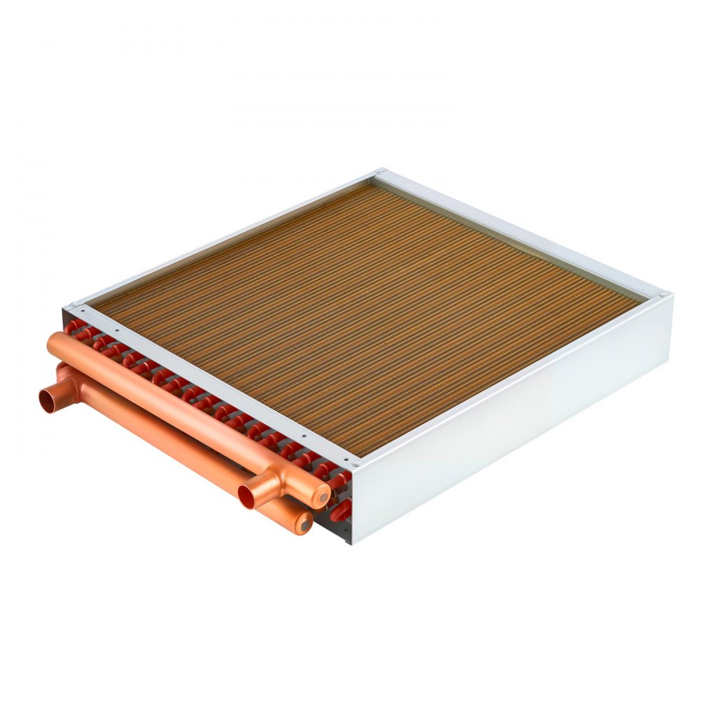 VEVOR Serpentín de Intercambio de Calor de 457 x 457 mm, Capacidad 120000 BTU/h, Intercambiador de Calor Aire-Agua con Tubos de Cobre y Aletas de Aluminio para HVAC, Calefacción, Hornos, Refrigeración