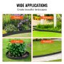 VEVOR Bordura de Acero 30,5x101,6 cm Borde para Césped 4 Piezas Valla Delimitadora de Bordes con 6 Clips de Fijación Borde Limitador de Jardín Flexible para Jardines, Senderos, Patios, Césped, Negro