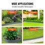 VEVOR Bordura de Acero 99 x 7,6 cm Borde para Césped 5 Piezas Valla Delimitadora de Bordes Altura de 8 cm Borde Limitador de Jardín Flexible para Jardines, Senderos, Patios, Césped, Gris Oscuro