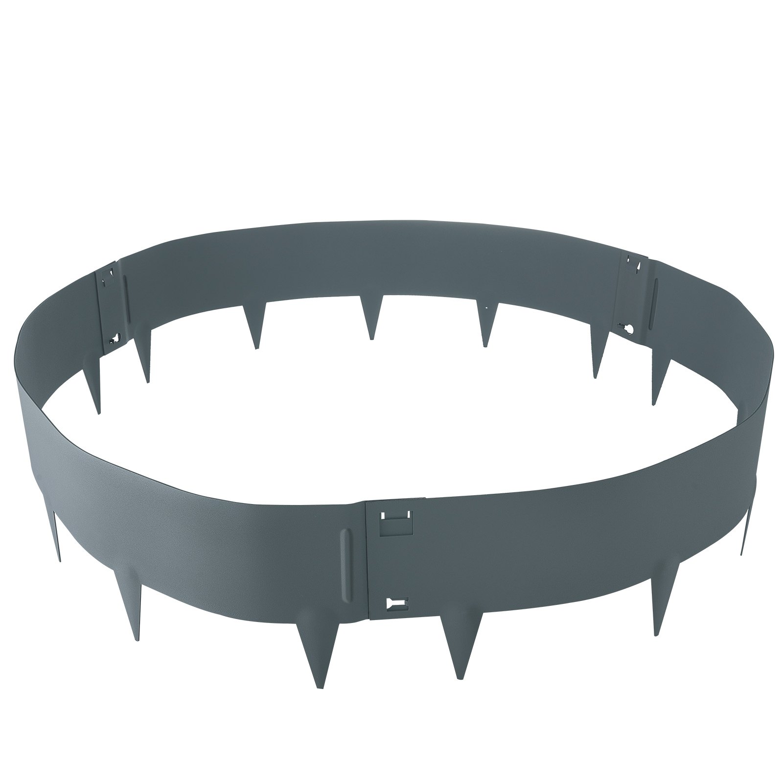 VEVOR Bordura de Acero 99 x 7,6 cm Borde para Césped 5 Piezas Valla Delimitadora de Bordes Altura de 8 cm Borde Limitador de Jardín Flexible para Jardines, Senderos, Patios, Césped, Gris Oscuro