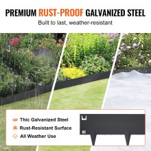 VEVOR Borde de Acero para Paisaje, Paquete de 5 Bordes de Acero para Jardín, Tiras de 39" de Ancho x 3" de Alto, Borde de Borde Martillado, Borde de Metal Plegable para Patio, Jardín, Césped, Altura d