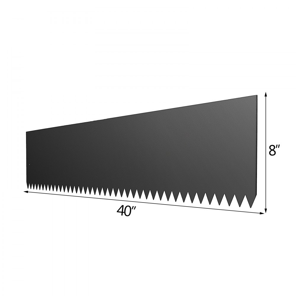VEVOR Bordura de Acero Galvanizado 20,3 x 101,6 cm Borde para Césped 6 Piezas Valla Delimitadora de Bordes Grosor de 1,8 mm Borde Limitador de Jardín Flexible para Jardines Senderos Patios, Negro