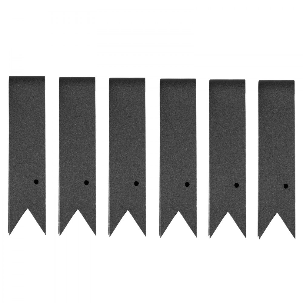 VEVOR Bordura de Acero Galvanizado 20,3 x 101,6 cm Borde para Césped 6 Piezas Valla Delimitadora de Bordes Grosor de 1,8 mm Borde Limitador de Jardín Flexible para Jardines Senderos Patios, Negro