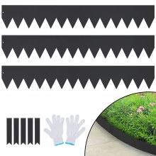 VEVOR Borde de acero para paisaje, paquete de 3 bordes de acero para jardín, tiras de 40 pulgadas de largo x 6 pulgadas de alto, borde de borde martillado con 5 clips, borde de paisaje de metal plegab