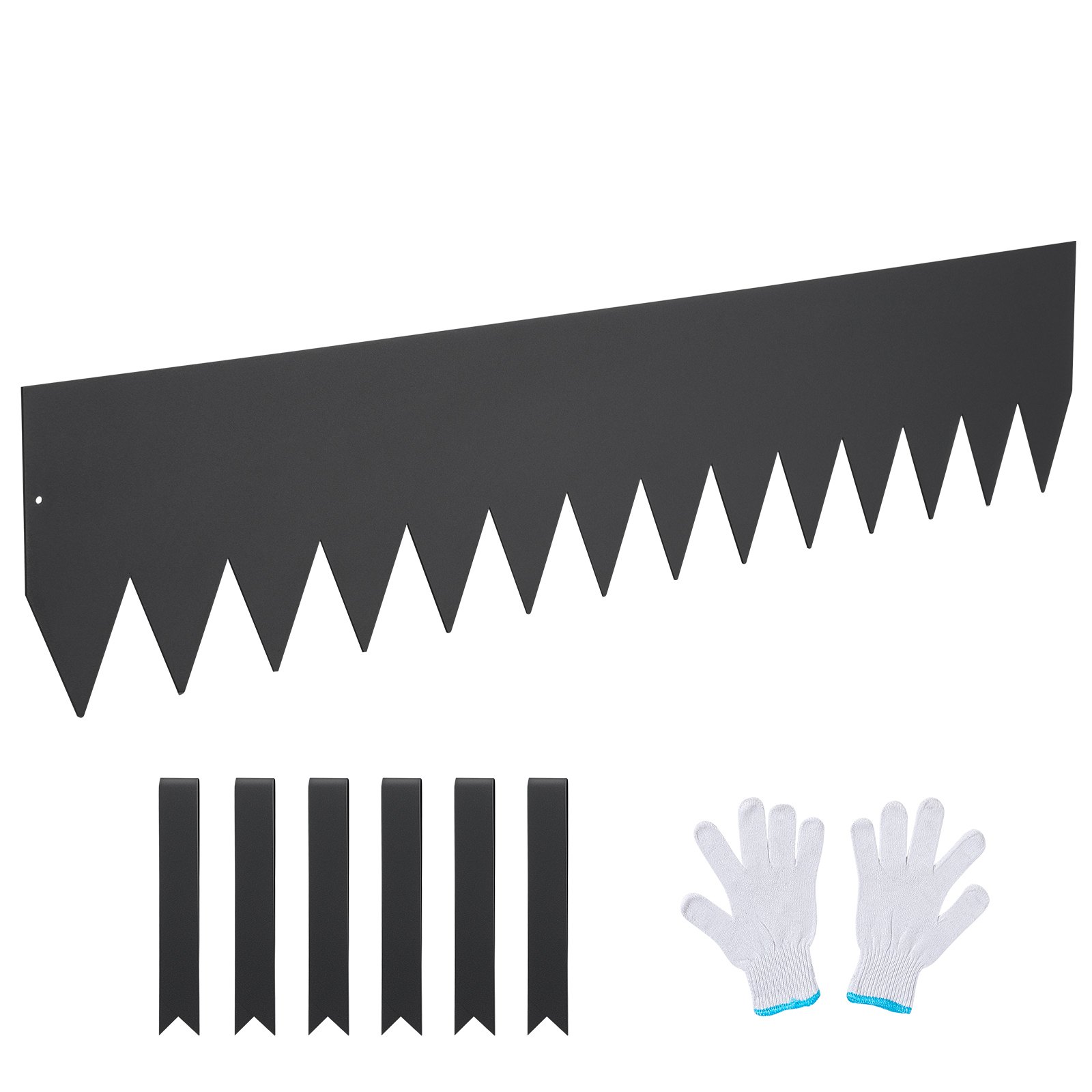 VEVOR Borde de acero para paisaje, paquete de 6 bordes de acero para jardín, tiras de 40 pulgadas de ancho x 8 pulgadas de alto, borde de borde martillado con 8 clips, borde de paisaje de metal plegab