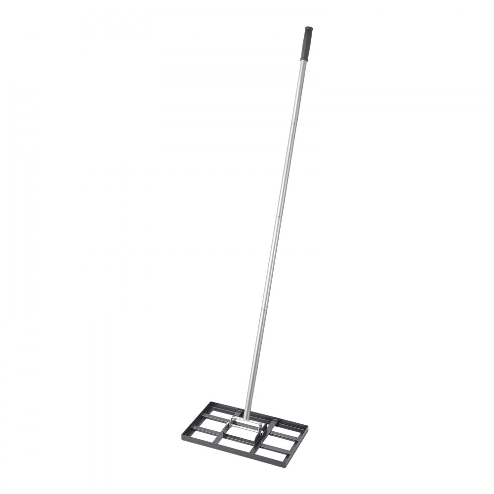 VEVOR Rastrillo Nivelador de Césped con Mango, Placa de Suelo de 254 x 430 mm, Nivelador de Suelo de Acero al Carbono Resistente a la Oxidación, 5 Alturas Ajustables, para Cancha de Golf, Patio