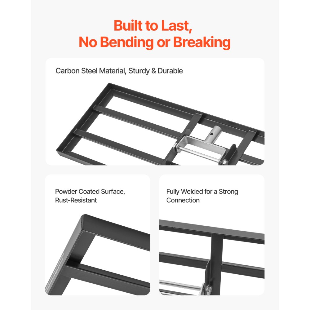 VEVOR Rastrillo Nivelador de Césped con Mango, Placa de Suelo de 254 x 762 mm, Nivelador de Suelo de Acero al Carbono Resistente a la Oxidación, 3 Alturas Ajustables, para Cancha de Golf, Patio