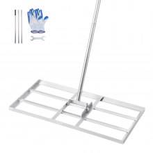 VEVOR Rastrillo Nivelador de Césped con Mango, Placa de Suelo de 355 x 762 mm, Nivelador de Suelo de Acero al Carbono Resistente a la Oxidación, 2 Alturas Ajustables, para Cancha de Golf, Patio