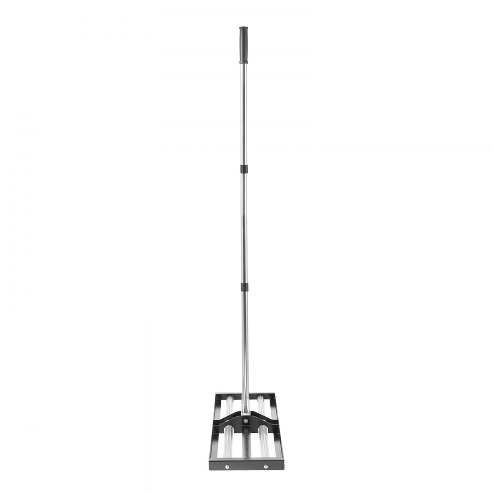 VEVOR Rastrillo Nivelador de Césped con Mango Ajustable de 2130 mm, Placa de Suelo de 254 x 762 mm, Nivelador de Suelo de Metal Resistente y Resistente al Óxido para Cancha de Golf, Patio, Negro