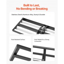 VEVOR Rastrillo Nivelador de Césped de 254 x 762 mm con Mango Ajustable de 213cm