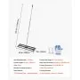 VEVOR Rastrillo Nivelador de Césped con Rodillos, 914 x 254 mm, Rastrillo de Nivelación de Césped, Mango Giratorio, Accesorios Incluidos, Acero, Herramienta para Arena Tierra de Jardín Campo de Golf