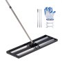 VEVOR Rastrillo Nivelador de Césped con Rodillos, 914 x 254 mm, Rastrillo de Nivelación de Césped, Mango Giratorio, Accesorios Incluidos, Acero, Herramienta para Arena Tierra de Jardín Campo de Golf