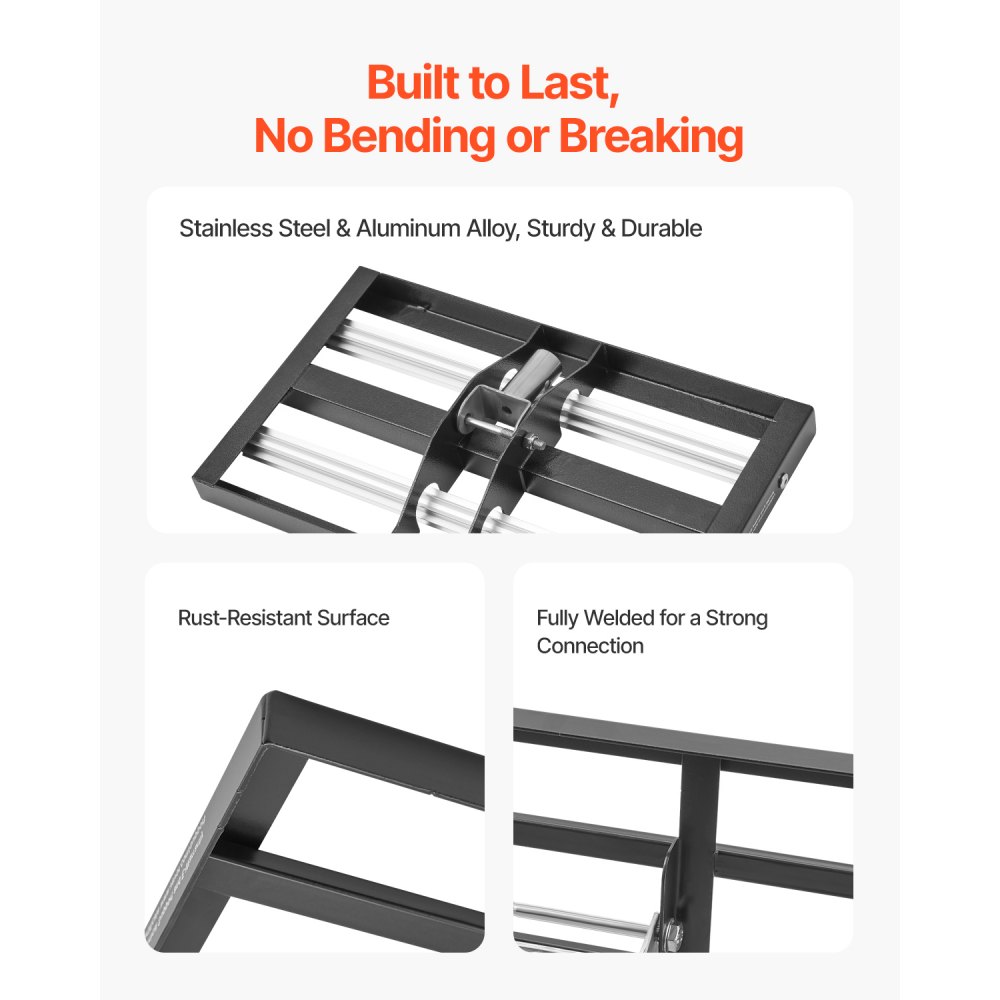 VEVOR Rastrillo Nivelador de Césped con Mango Ajustable de 1610 mm, Placa de Suelo de 254 x 431 mm, Nivelador de Suelo de Metal Resistente y Resistente al Óxido para Cancha de Golf, Patio, Negro