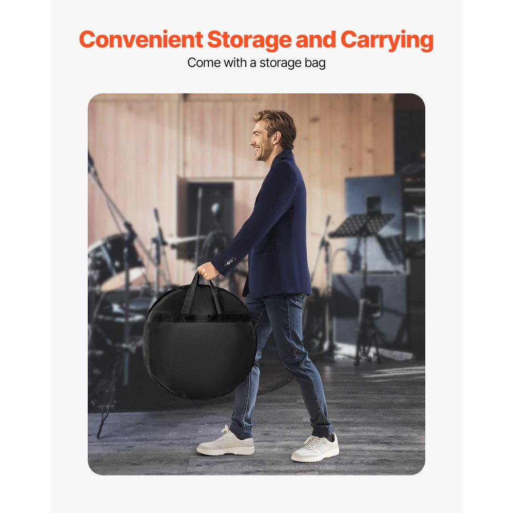 VEVOR Low-Voltage Cymbal Pack, 4-Piece, Alloy Cymbals, Drum Set Including 350 mm Hi-Hat, 400 mm Crash, 455 mm Ride, 505 mm Splash, Drumsticks and Cymbal Bag