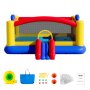 VEVOR Castillo Hinchable Estructura Inflable con Soplador Tobogán y Bolsa de Almacenamiento y Zona de Juegos Inflable al Aire Libre para Niños de 3 a 10 Años 450x440x203 cm para Patio Jardín