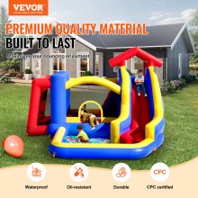VEVOR Castillo Hinchable Estructura Inflable con Soplador Tobogán y Bolsa de Almacenamiento y Zona de Juegos Inflable al Aire Libre para Niños de 3 a 8 Años 333x338x203 cm para Patio Jardín