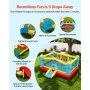 VEVOR Castillo Hinchable con Soplador 448 x 420 x 207 cm, Parque Infantil Inflable con Tobogán, Aro de Baloncesto, Zona de Salto, Baloncestos de PVC para 3 a 4 Niños de 3 a 8 Años para Patio, Jardín