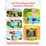 VEVOR Castillo Hinchable con Soplador 405 x 347 x 255 cm, Parque Infantil Inflable con 2 Toboganes Acuáticos, Piscina de Chapoteo, Muro de Escalada y Zona de Rebote para 3 a 4 Niños de 3 a 8 Años