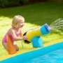 VEVOR Castillo Hinchable con Soplador 382 x 398 x 197 cm, Parque Infantil Inflable con 2 Toboganes Acuáticos, Aro de Baloncesto, Piscina de Chapoteo, Zona de Saltos, para 3 a 4 Niños de 3 a 8 Años