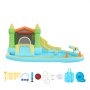 VEVOR Castillo Hinchable con Soplador 382 x 398 x 197 cm, Parque Infantil Inflable con 2 Toboganes Acuáticos, Aro de Baloncesto, Piscina de Chapoteo, Zona de Saltos, para 3 a 4 Niños de 3 a 8 Años