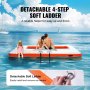 VEVOR Plataforma de Muelle Inflable 3,04 x 3,04 m con Trampolín de Piscina de Malla Central 1,21 x 2,13 m Estera de Agua Antideslizante Bolsa Portátil Escalera Extraíble para Relajarse Piscina Playa