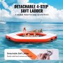 Muelle flotante inflable VEVOR con escalera suave desmontable, perfecto para relajarse en el agua.